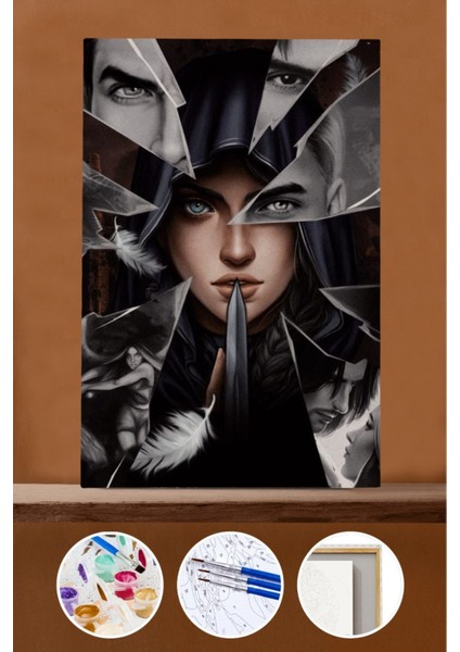 Sayılarla Boyama Seti Çerçeveli Kasnaklı Vampirlerle Savaş 60X75 cm