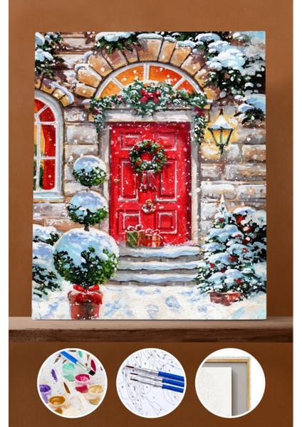 Sayılarla Boyama Seti Çerçeveli Kasnaklı Kapımdaki Hediyeler 40X50 cm