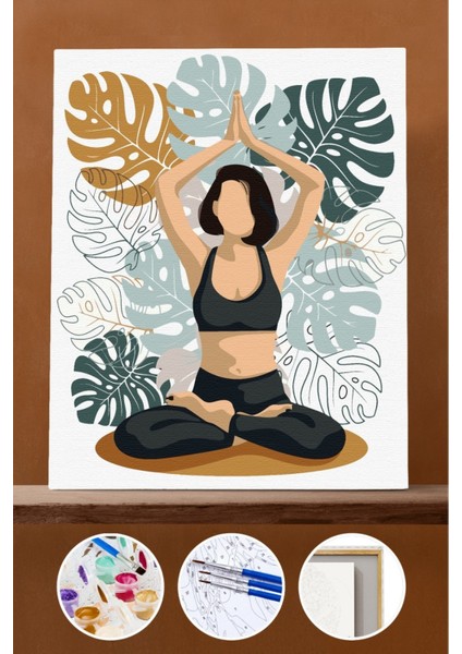 Sayılarla Boyama Seti Çerçeveli Kasnaklı Yoga 2 50X65 cm