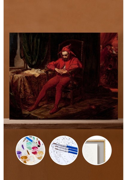 Sayılarla Boyama Seti Çerçeveli Kasnaklı Saray Soytarısı Stanczyk 40X50 cm