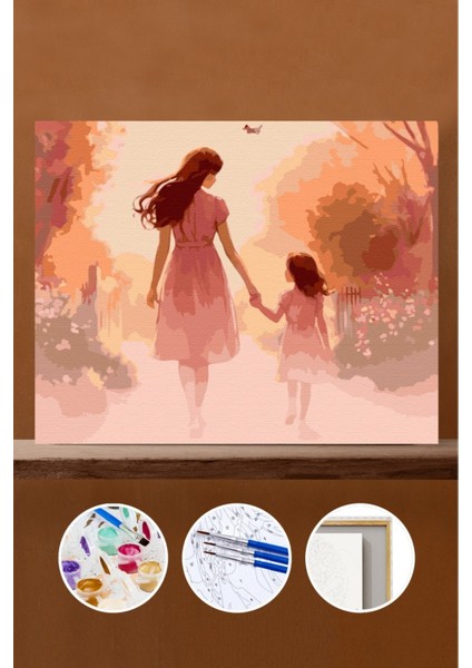 Sayılarla Boyama Seti Çerçeveli Kasnaklı Pembe Masal 50X65 cm