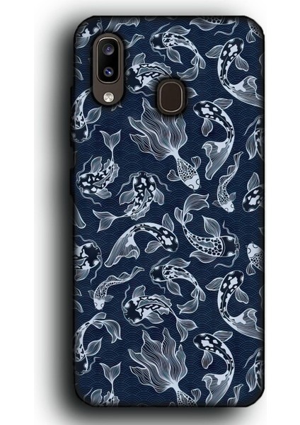 Galaxy A30 Uyumlu Lansman Telefon Kılıfı "japon Balığı Pattern Japanese Desen "