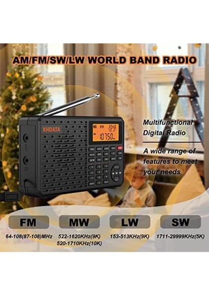 D109 Taşınabilir Kısa Dalga Radyo - Pille Çalışan Radyo