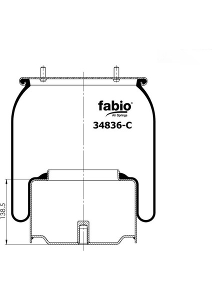 Komple Körük 34836-C Komple Körük - Metalli Körük - D13B32 - V1DF2511 - Daf XF/XF95 97>06 -Xf 12> - XF105 05> - Cf 65/75 /85 98>13