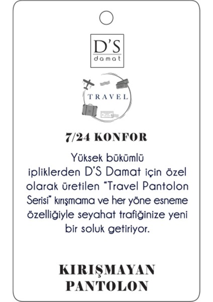 D'S Damat Slim Fit Gri Düz Kumaş Pantolon 2HE03OB35320M