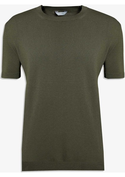 Slim Fit Haki Rayon Triko T-Shirt 2EF069421003M