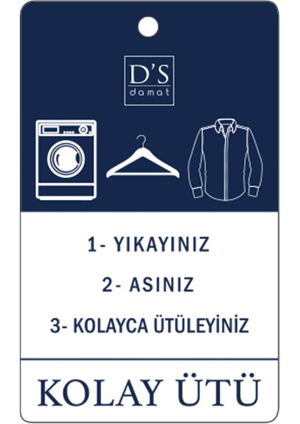 D'S Damat Slim Fit Mavi Çizgili Easy Iron Gömlek 2HF0221091850