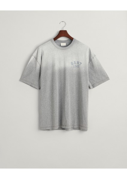 Erkek Gri Relaxed Fit Bisiklet Yaka Logolu T-Shirt 2033014.93