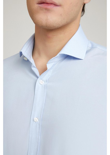 Slim Fit Mavi Düz Easy Iron Gömlek 2HE02TRKR139M modelleri