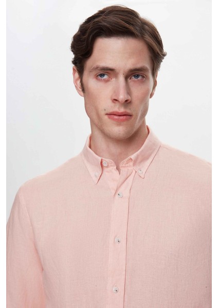 Comfort Pembe %100 Keten Gömlek 2HC02G803265M fırsatları