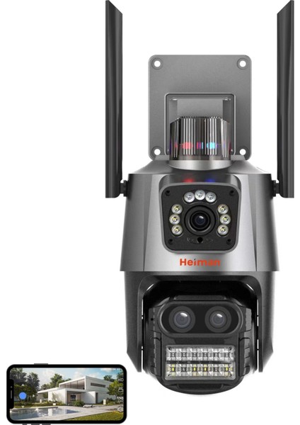 Hm-42 6 mp 8x Zoom Wifi Onvif 2 Kameralı Dış Mekan Ptz Kamera