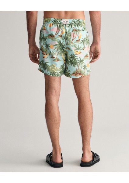 Erkek Yeşil Regular Fit Desenli Mayo Şort 922416008.479 fiyatları