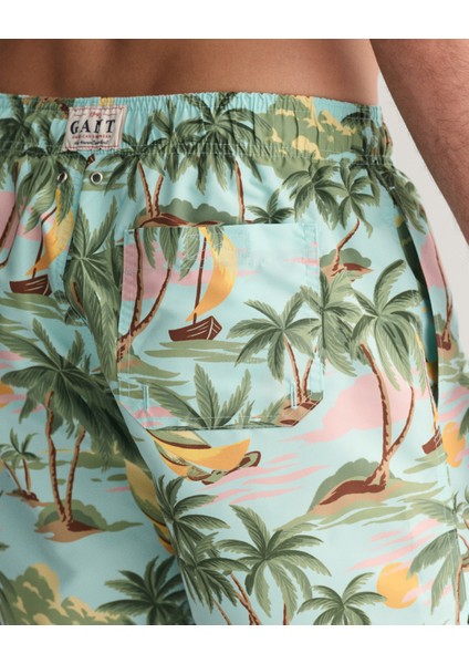 Erkek Yeşil Regular Fit Desenli Mayo Şort 922416008.479 indirimleri