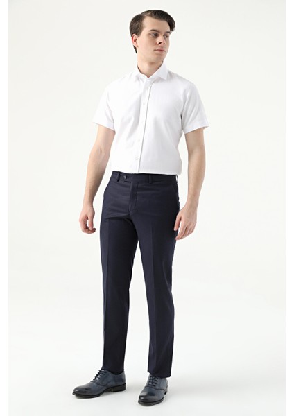 Slim Fit Lacivert Düz Kumaş Pantolon 2HE03ER01320M fiyatları