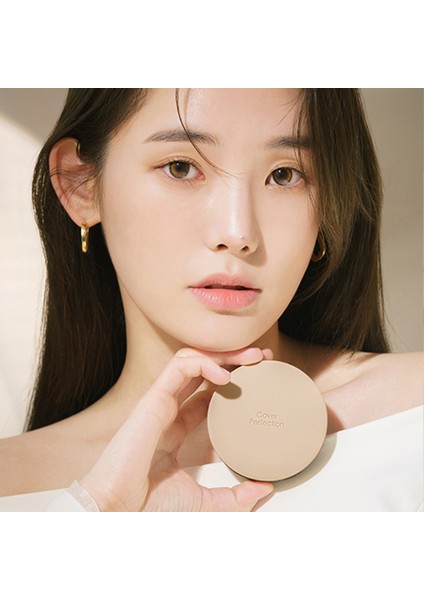 The Saem Vegan Cover Perfection Sebum Kontrolü Sağlayan Kapatıcı Etkili Cushion 1.5 Natural Beige SPF50+ PA ++++