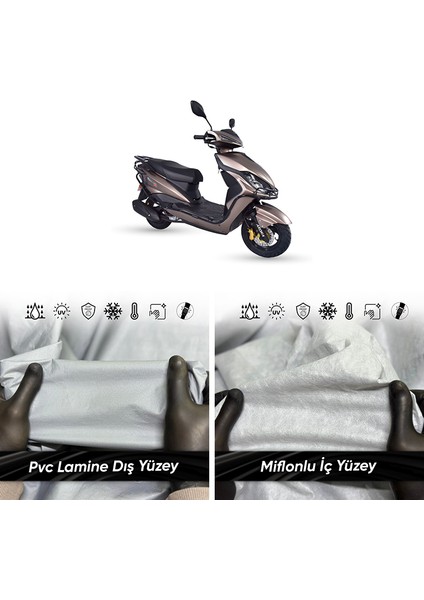 Ultra Shop Arora Quantum 50 Motosiklet Branda Su Geçirmez Uv Korumalı Motosiklet Branda
