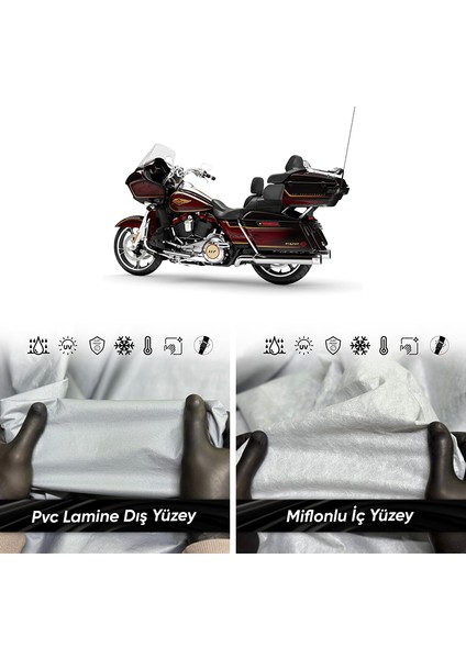 Ultra Shop Harley-Davidson Cvo Road Glide Custom Motosiklet Branda Su Geçirmez Uv Korumalı Motosiklet Branda