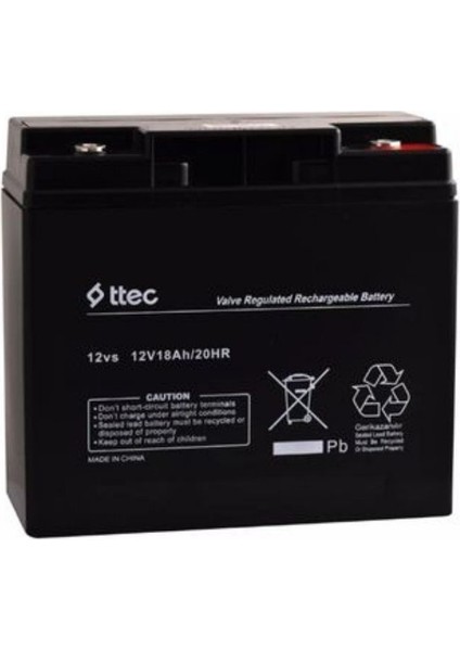 12V 18AH Base Bakımsız Kuru Akü - Elektrikli Bisiklet Aküsü 12 Volt 18 Amper Akü