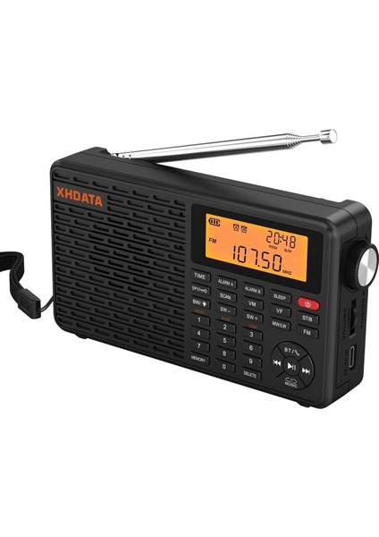 D109 Taşınabilir Şarj Edilebilir Dijital Radyo, Bluetooth Sw/lw/mw/fm Radyo