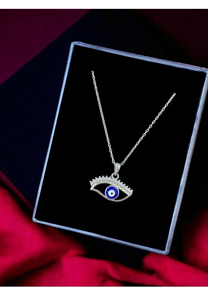 Alâ Silver Jewellery Göz Taşlı Tasarım 925 Ayar Gümüş Kolye