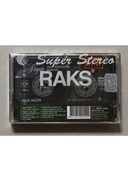 Türk Sanat Müziği Seçmeleri Segah Kaset (Jelatininde Sıfır Orjnal Dönem Baskı Kaset) fiyatları