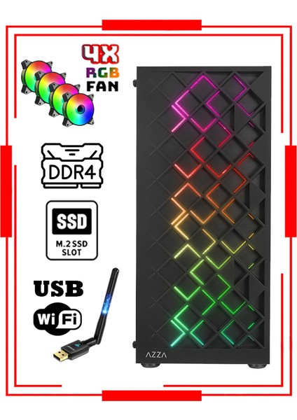 Poseidon PTX55 Intel Core I5-13400F 16GB Ddr4 Ram 512GB M.2 Nvme SSD 4gb GTX1050Tİ Oyuncu Masaüstü Bilgisayar