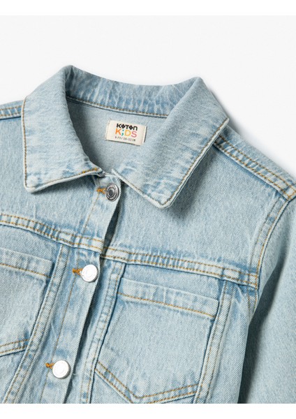 Crop Kot Ceket Cep Detaylı Düğme Kapamalı Pamuklu modelleri