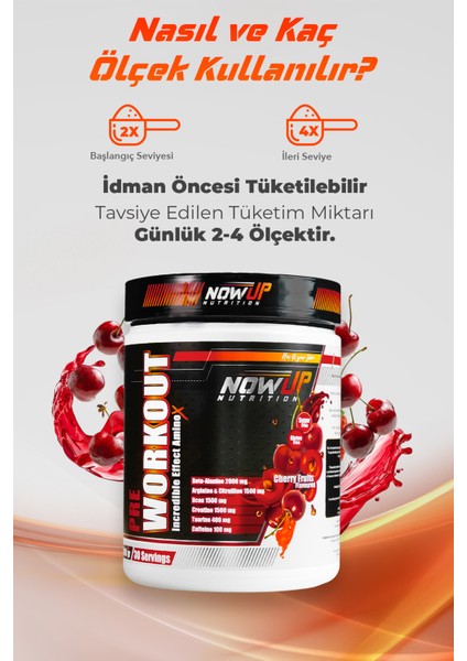 Pre-Workout Incredible Effect Amino Asit / Cherry 360 gr / 30 Servis