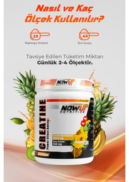 Creatine Power Effect Amino Asit / Tropical Fruits 360 gr / 60 Servis