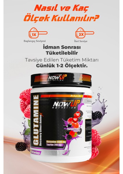 Glutamine Recovery Effect Amino Asit / Forest Fruits 360 gr / 60 Servis