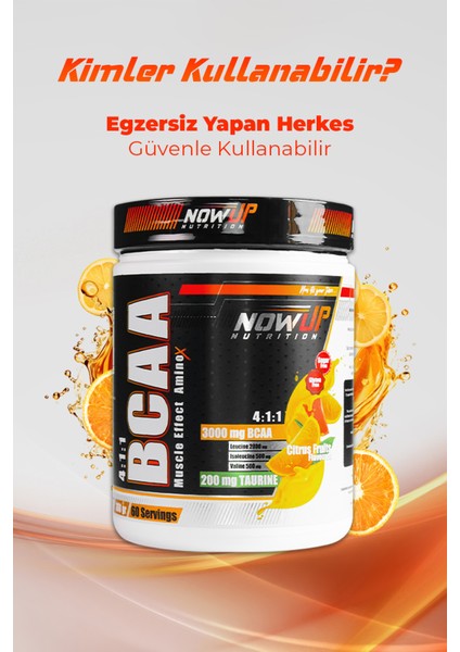 Bcaa 4:1:1 Muscle Effect Amino Asit / Turunç Meyveleri Aromalı / 360 gr. / 60 Servis