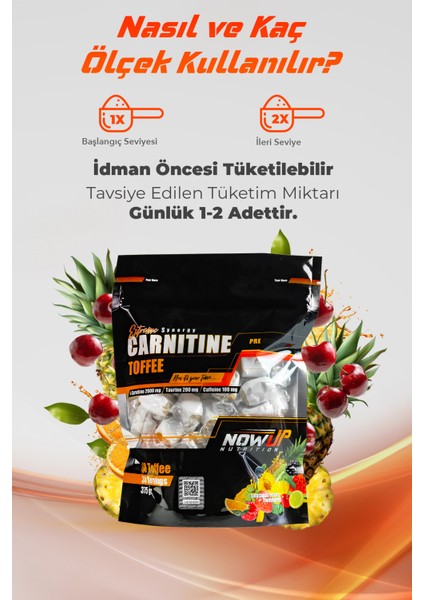 Extreme Synergy Carnitine Toffee / Mevsim Meyveleri Aromalı / 60 Adet L-Carnitine Toffee / 30 Servis