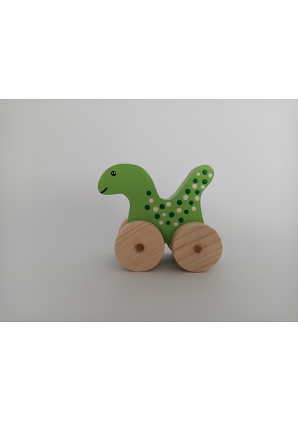 Ahşap Oyuncak Dinozor Tekerlekli Araba modelleri