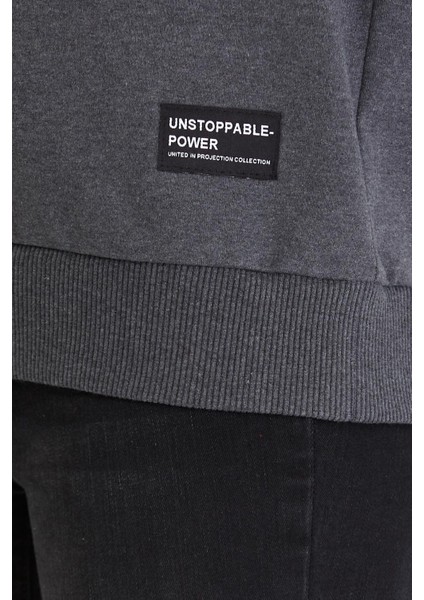 Kadın Antrasit Basic Bisiklet Yaka Regular Fit Rahat Sweatshirt indirimleri