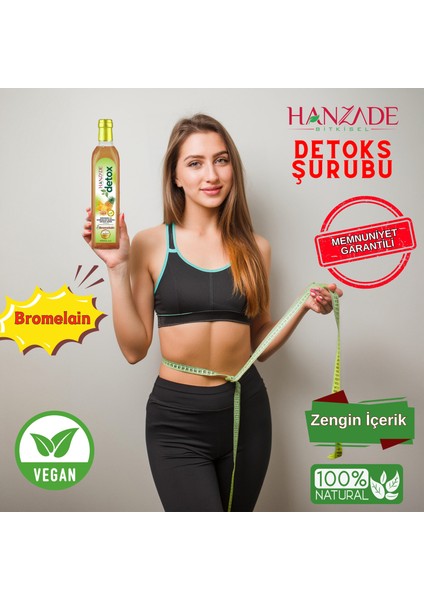Ananaslı & Sandaloz Sakızlı Detox Şurubu Kürü Bromelain 475 ml 2'li Set Güçlü Antioksidan Formül