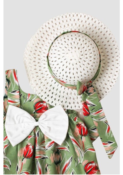 Şapkalı Fiyonklu Kız Bebek Elbisesi modelleri