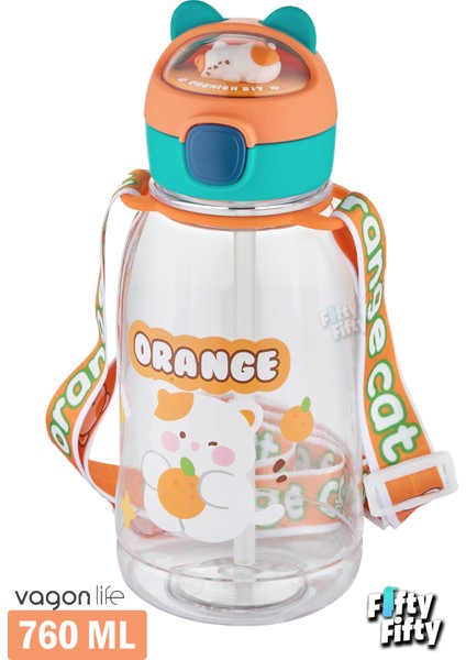 Pipetli 760 ML Boyun Askılı Çocuk Su Matarası 3D Hayvan Figürlü-FFVGN2021-760ML fiyatları