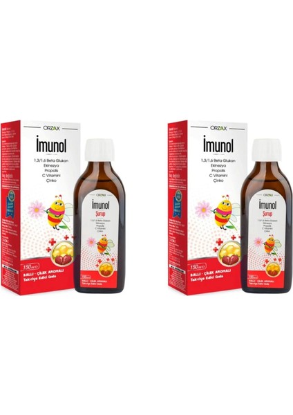 Ocean Orzax Imunol Ballı Ve Çilek Aromal Şurup 150 Ml (2 Adet)