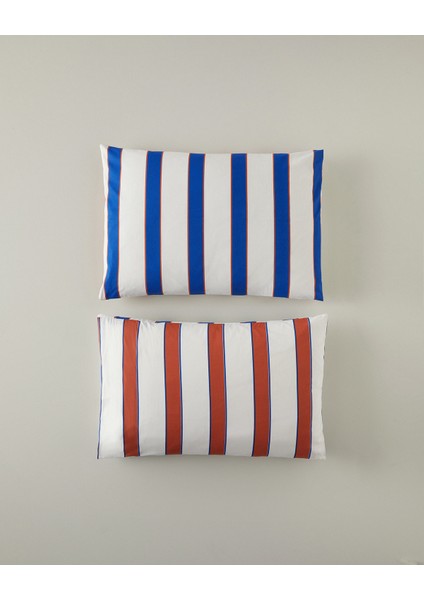 Marine Stripe 2'li Yastık Kılıfı Lacivert-Turuncu fiyatları