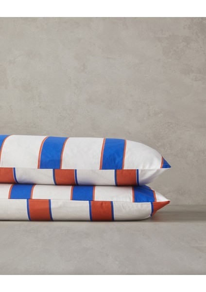 Marine Stripe 2'li Yastık Kılıfı Lacivert-Turuncu modelleri