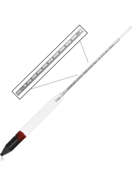 Hidrometre - Dansimetre 0.600-0.700 Gr/cm3 - Uzunluk:29.5 cm - Taksimat 0.001 G/ml
