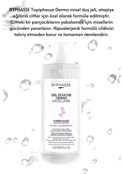 Dermo Micellar Topiphasse Atopik , Hassas Ve Çok Kuru Ciltler Için Misel Duş Jeli 1000ml