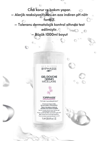 Dermo Micellar Topiphasse Atopik , Hassas Ve Çok Kuru Ciltler Için Misel Duş Jeli 1000ml