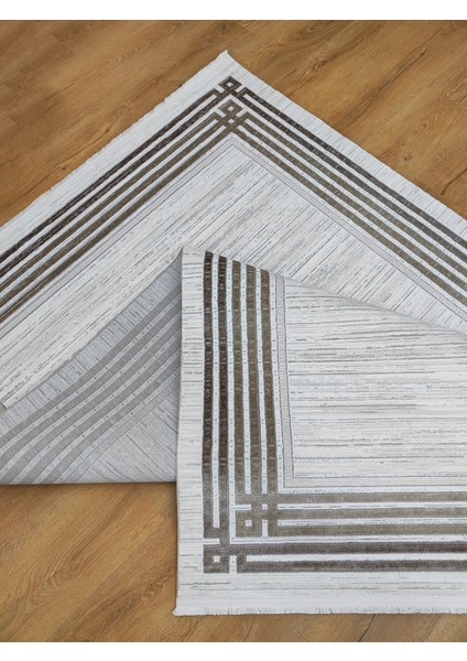 Trendycarpet  Bambu Dokusunda Modern Halı Salon Oturma Odası Vizon 0210