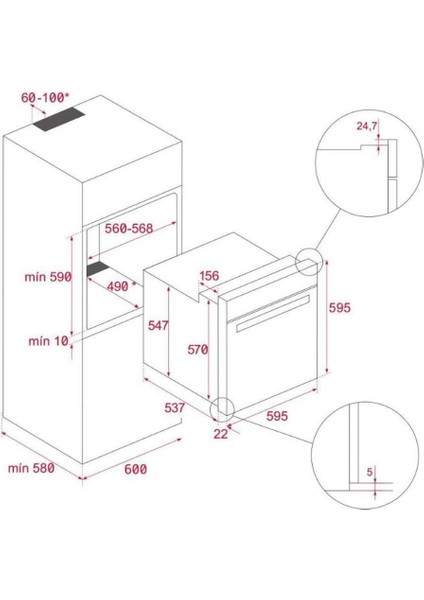 Siyah Ankastre Set ( Tvt 60 -Tb 6415 -Hlb 8416 Bk)