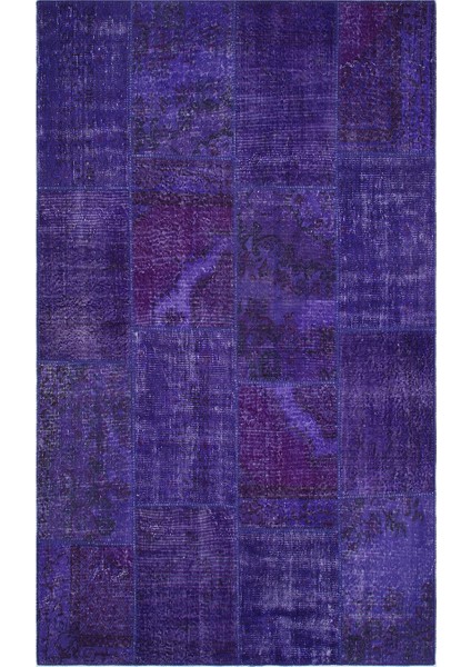 El Dokuma Halı Patchwork Mor Rengi