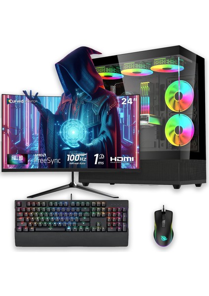 E-Vix Priam I5-12400F 16GB 256GB M.2 Nvme Rtx 4060 8GB 24" Oyuncu Masaüstü Bilgisayarı