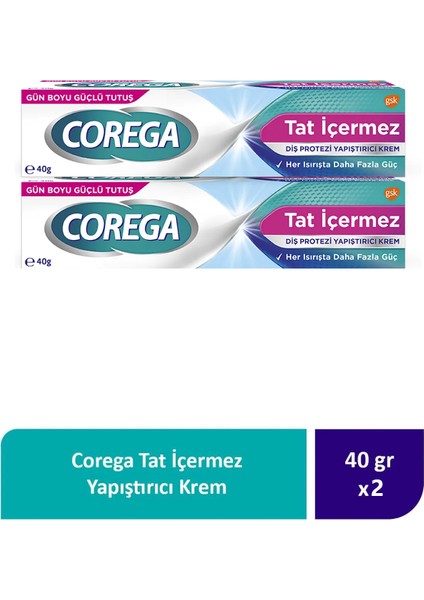 Tat Içermez Diş Protezi Yapıştırıcı Krem 40g (2 Adet)