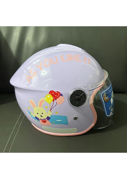 Yeni Ulusal Standart Çocuk Kask Akülü Araba Motosiklet Kask Sevimli Yaz Yarım Kask Yağmur ve Güneş Koruma Emniyet Kaskı (Yurt Dışından)