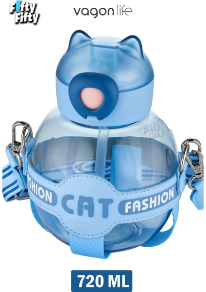 Pipetli 720 ml Boyun Askılı Çocuk Su Matarası Cat fiyatları